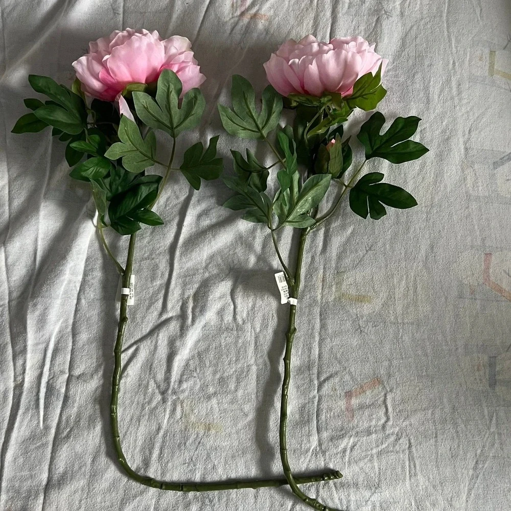 Threshold Peony Artificial Floral Stems Home Decor Pink White Brand New 3pc Set